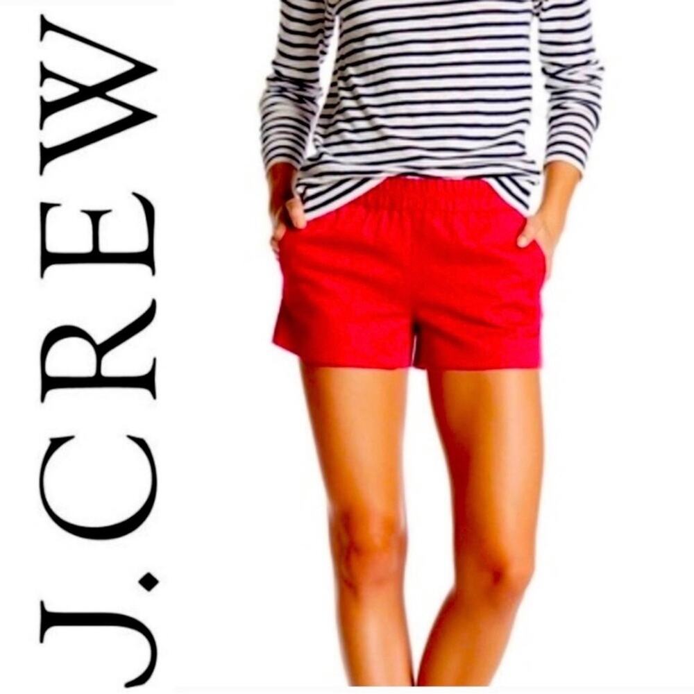 J. Crew Linen Coral Elastic Waist Pull On Pockets Shorts Size XXS